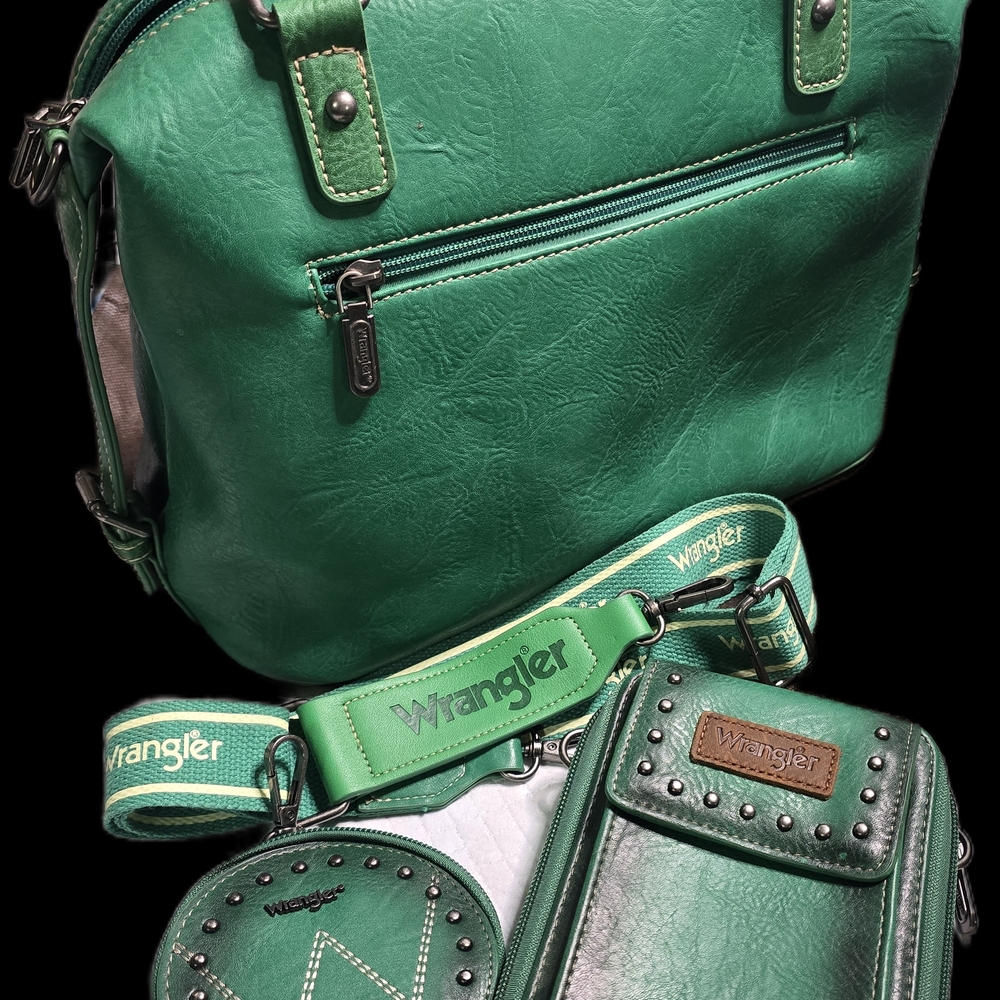 Wrangler Emerald Green Women's Shoulder Bag Set - Picture 2 of 3